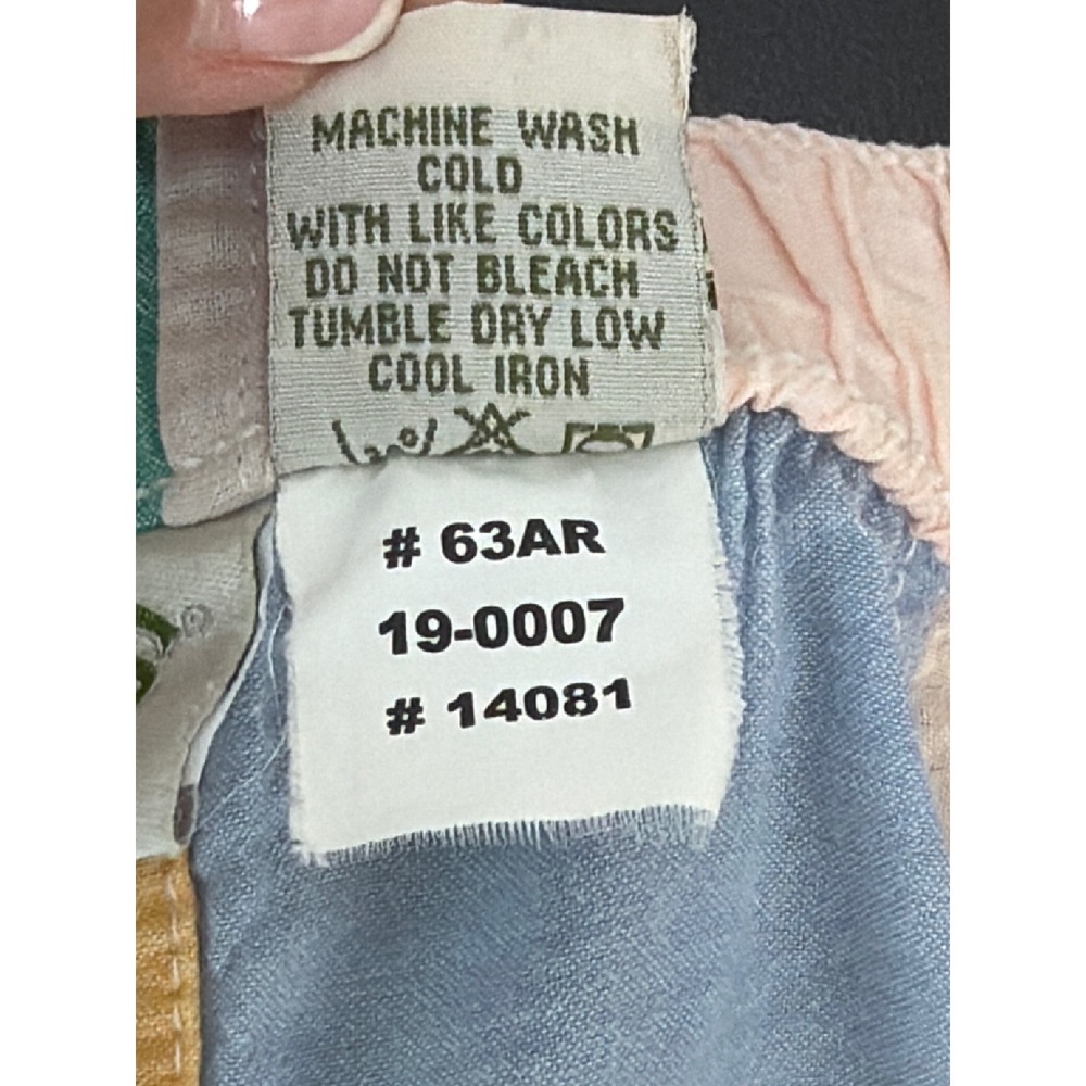 Vtg Orvis Patchwork Pull On Pants Multicolored High Rise XL Checkerboard Pattern - Picture 6 of 12